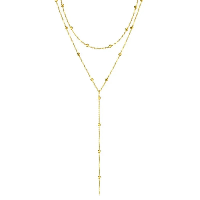 Double Layered Long Tassel Choker