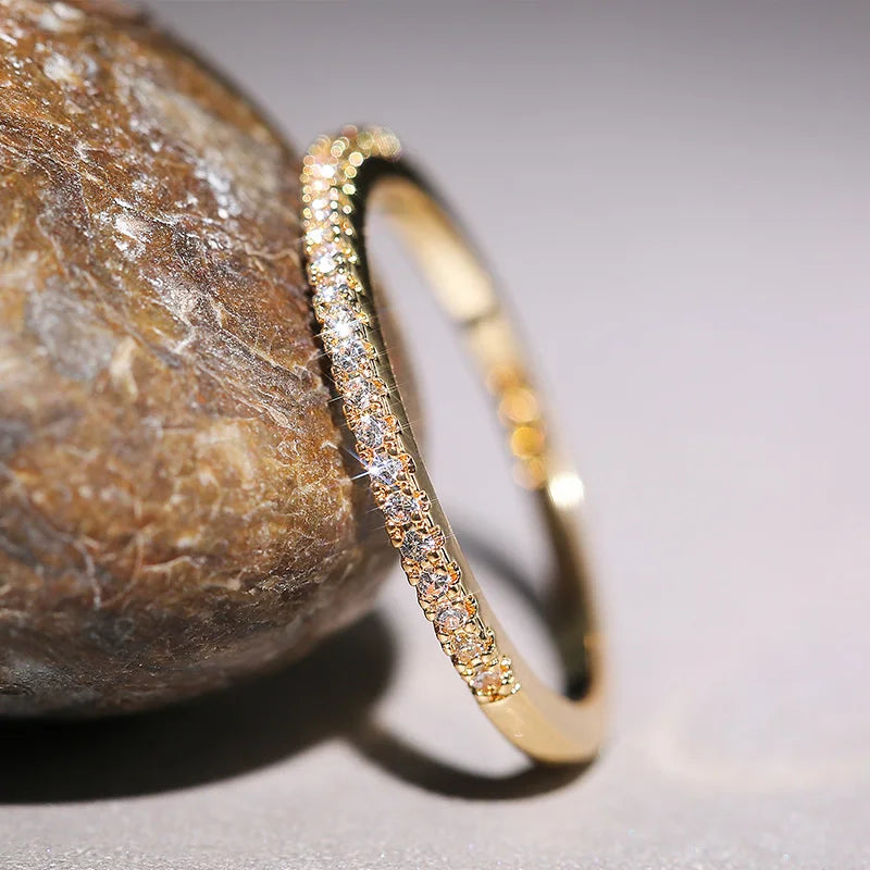 Minimalist Thin Cubic Zircon Ring