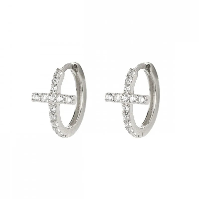 ChooseMe Luxury Gold & Silver Filled Opal Zircon Mini Hoop Earrings