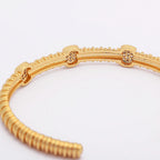 ChooseMe Punk Copper Zircon Crystal Open Cuff Bangle