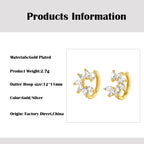Boucles d'oreilles mini créoles ChooseMe de luxe en or et argent remplies d'opale et de zircon