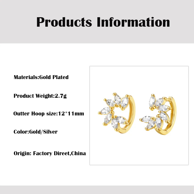 Boucles d'oreilles mini créoles ChooseMe de luxe en or et argent remplies d'opale et de zircon
