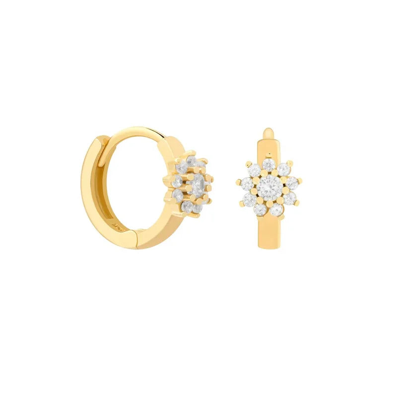 ChooseMe Luxury Gold & Silver Filled Opal Zircon Mini Hoop Earrings