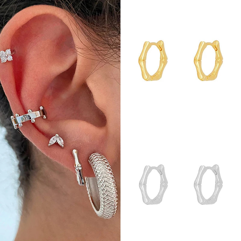 Boucles d'oreilles mini créoles ChooseMe de luxe en or et argent remplies d'opale et de zircon