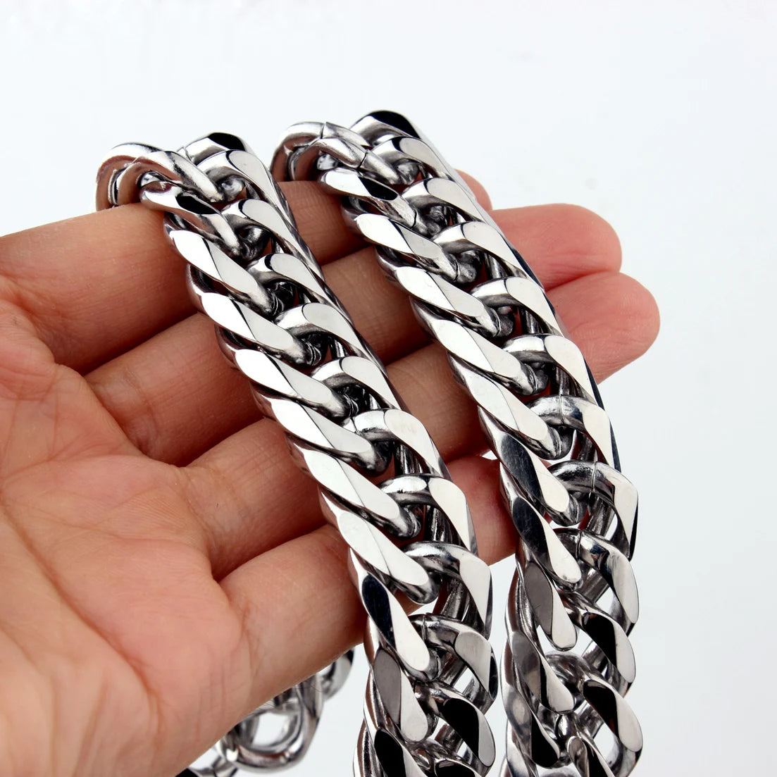 Heavy Polished Stainless Steel Cuban Curb Link Chain