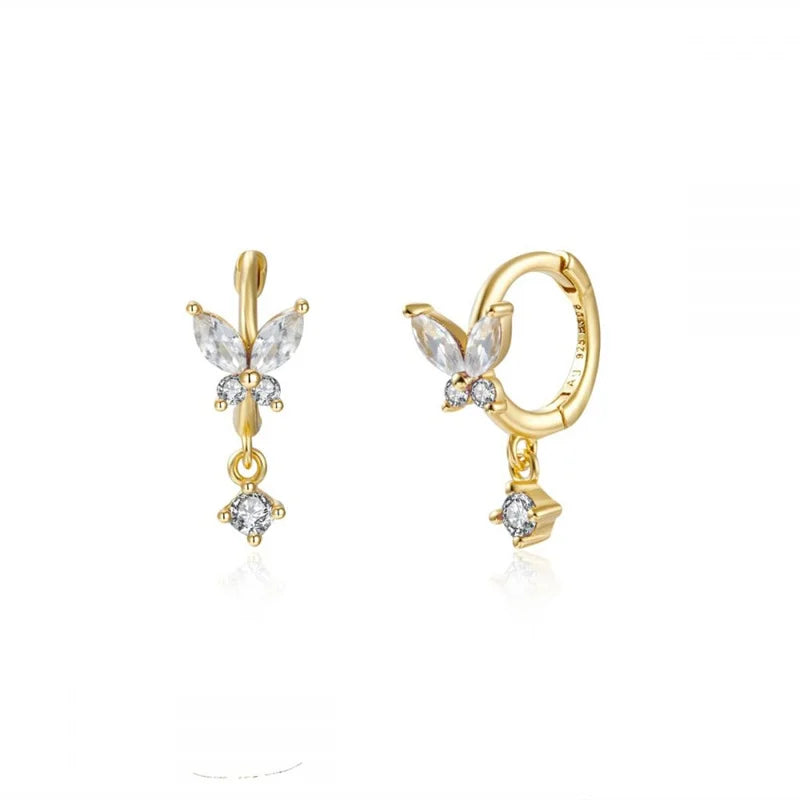ChooseMe Luxury Gold & Silver Filled Opal Zircon Mini Hoop Earrings