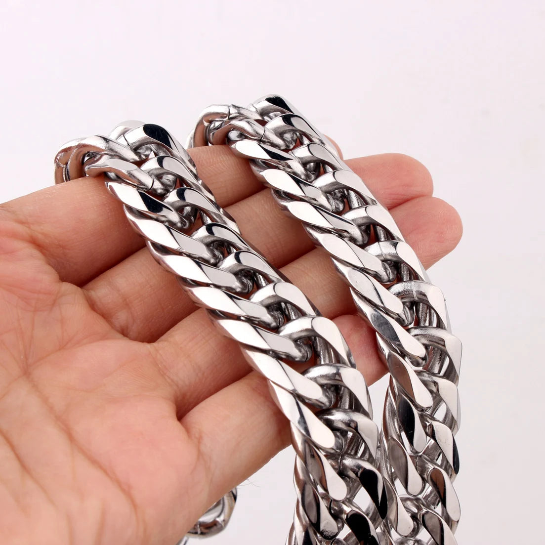 Heavy Polished Stainless Steel Cuban Curb Link Chain