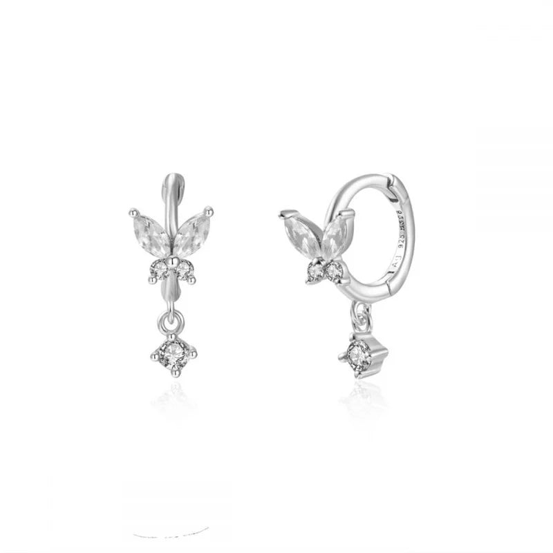 ChooseMe Luxury Gold & Silver Filled Opal Zircon Mini Hoop Earrings