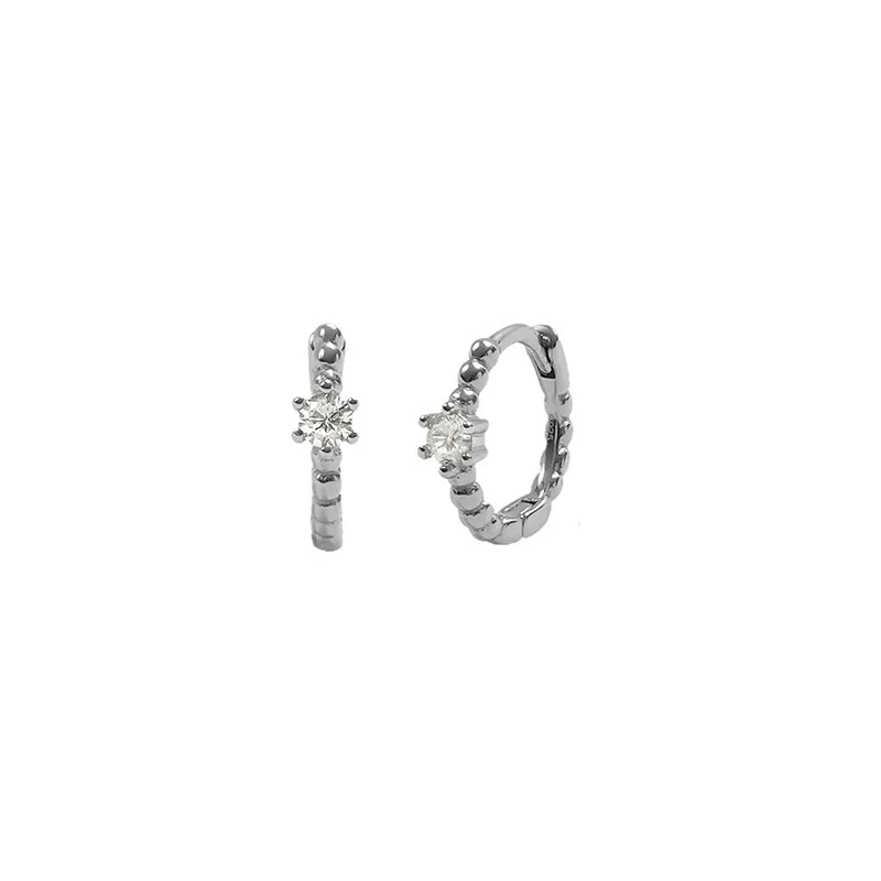 ChooseMe Luxury Gold & Silver Filled Opal Zircon Mini Hoop Earrings
