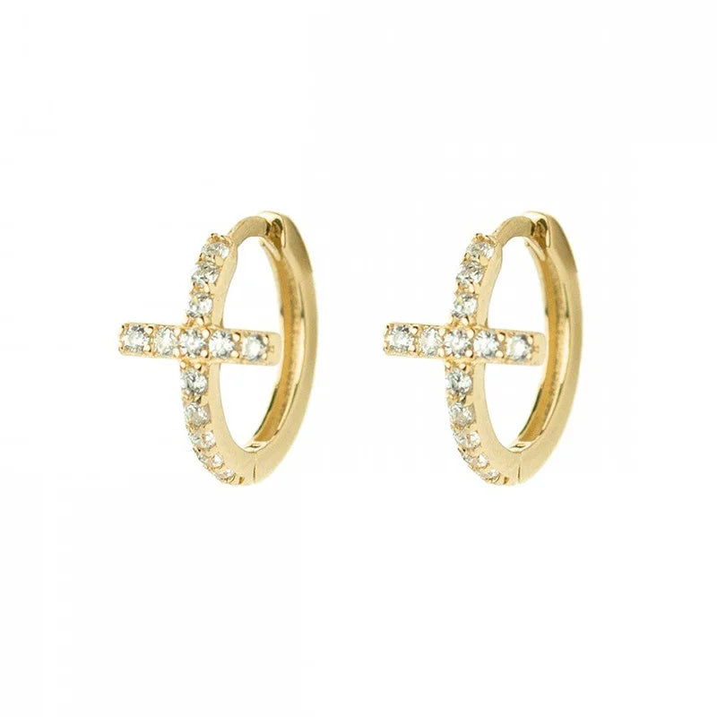 ChooseMe Luxury Gold & Silver Filled Opal Zircon Mini Hoop Earrings
