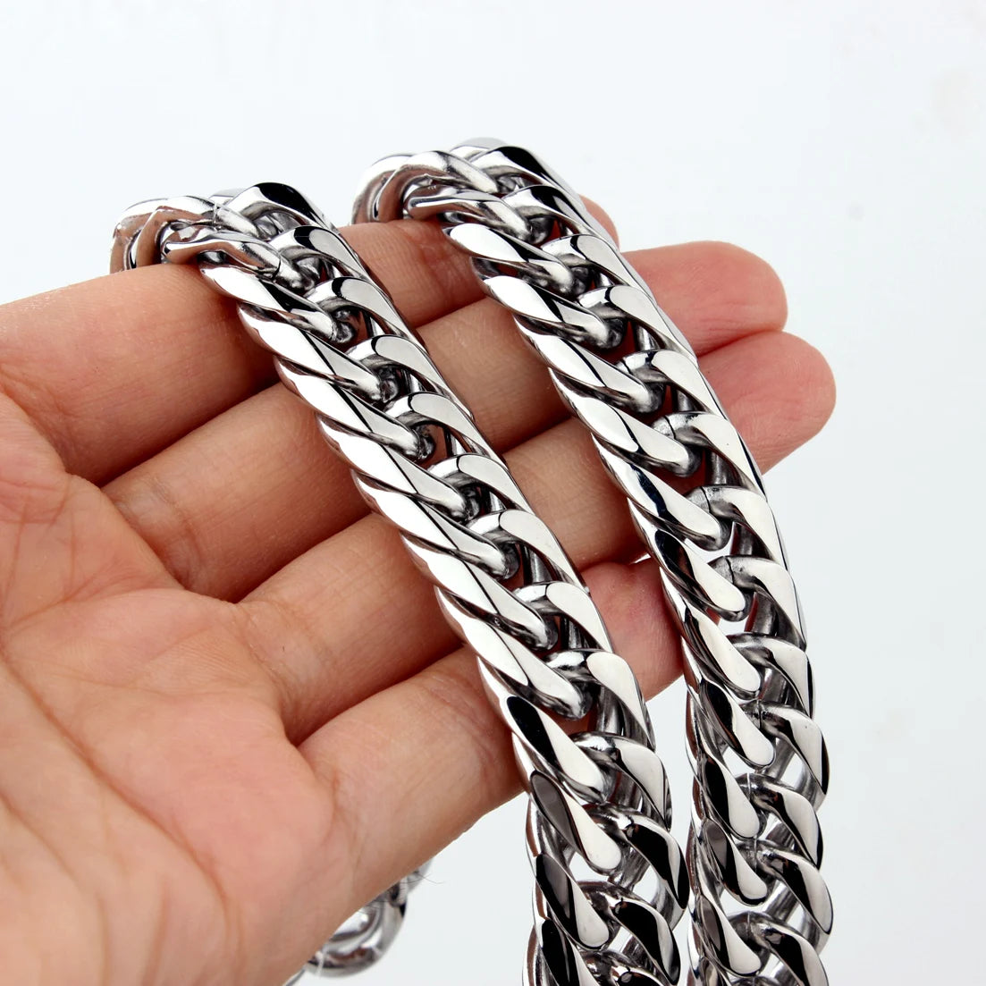Heavy Polished Stainless Steel Cuban Curb Link Chain