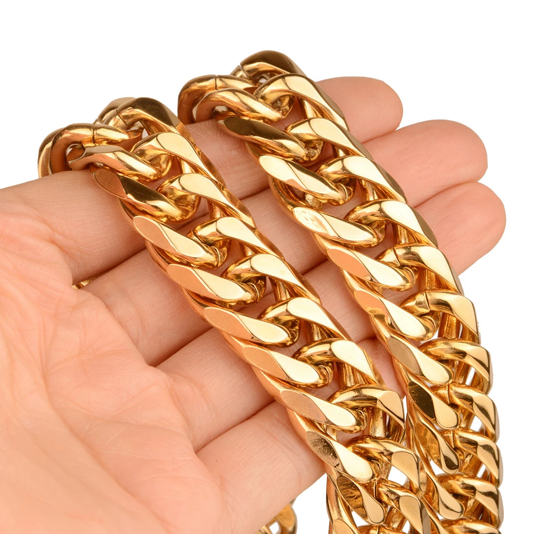 Heavy Polished Stainless Steel Cuban Curb Link Chain