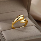 Stainless Steel Rings For Women 2026 Trend Open Gold Color Double Bead Ball Ring Wedding Aesthetic Jewelry Couple Gift anillos