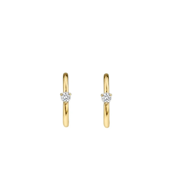 ChooseMe Luxury Gold & Silver Filled Opal Zircon Mini Hoop Earrings