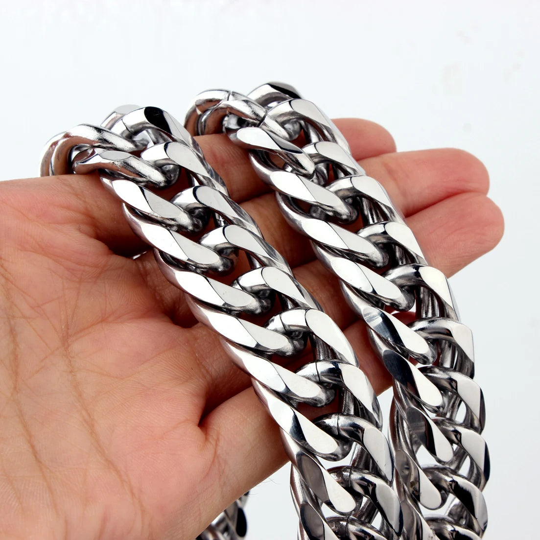 Heavy Polished Stainless Steel Cuban Curb Link Chain