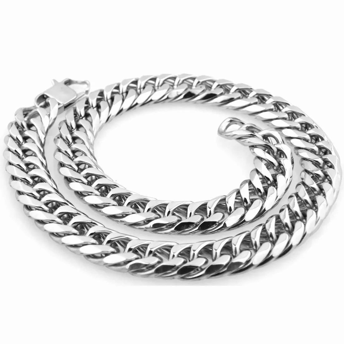 Heavy Polished Stainless Steel Cuban Curb Link Chain