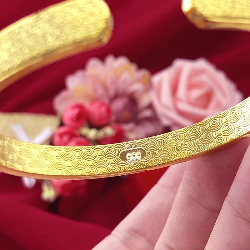 Luxury 14k Gold Original Open Bracelet for Women Bracelet for Party High Quality Not Fade 14 K Gold Jewelry Bangles Bijoux Femme