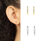 Boucles d'oreilles mini créoles ChooseMe de luxe en or et argent remplies d'opale et de zircon
