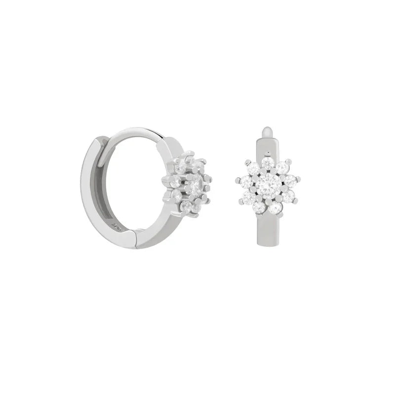 ChooseMe Luxury Gold & Silver Filled Opal Zircon Mini Hoop Earrings