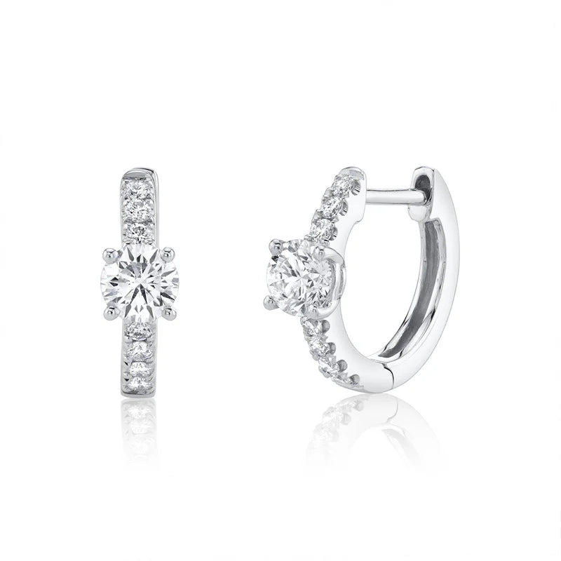ChooseMe Luxury Gold & Silver Filled Opal Zircon Mini Hoop Earrings