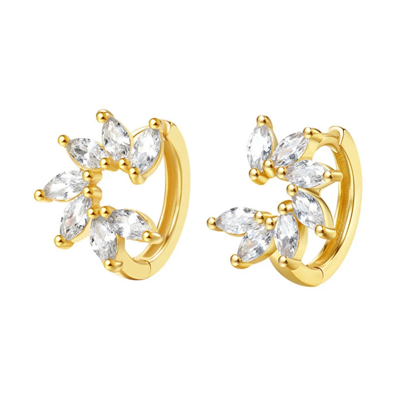 ChooseMe Luxury Gold & Silver Filled Opal Zircon Mini Hoop Earrings