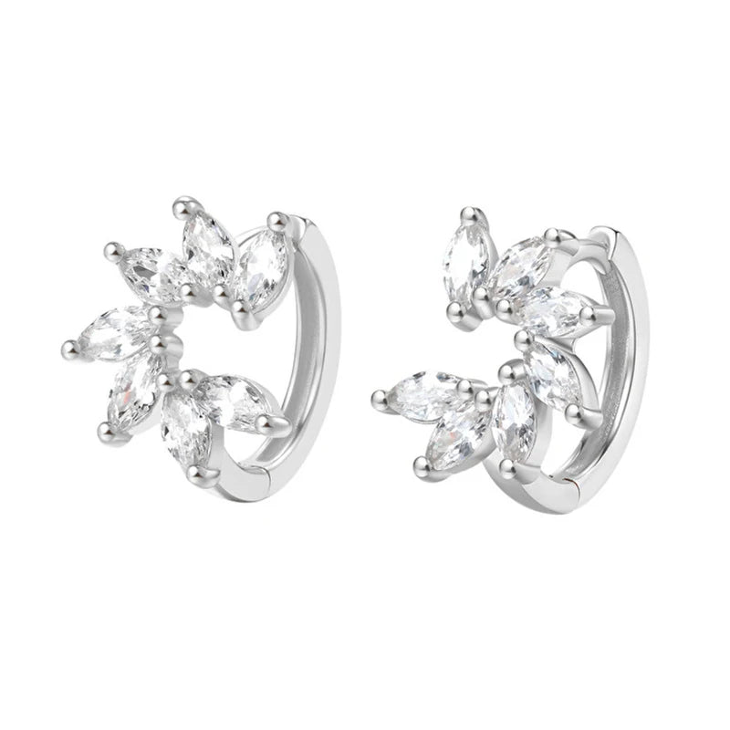ChooseMe Luxury Gold & Silver Filled Opal Zircon Mini Hoop Earrings