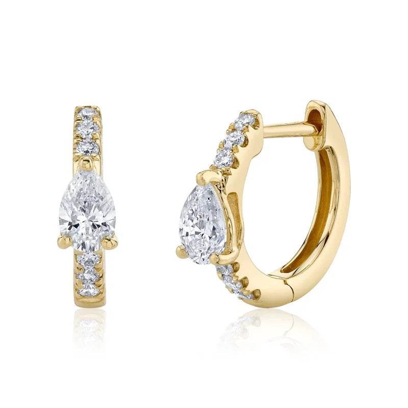 Boucles d'oreilles mini créoles ChooseMe de luxe en or et argent remplies d'opale et de zircon