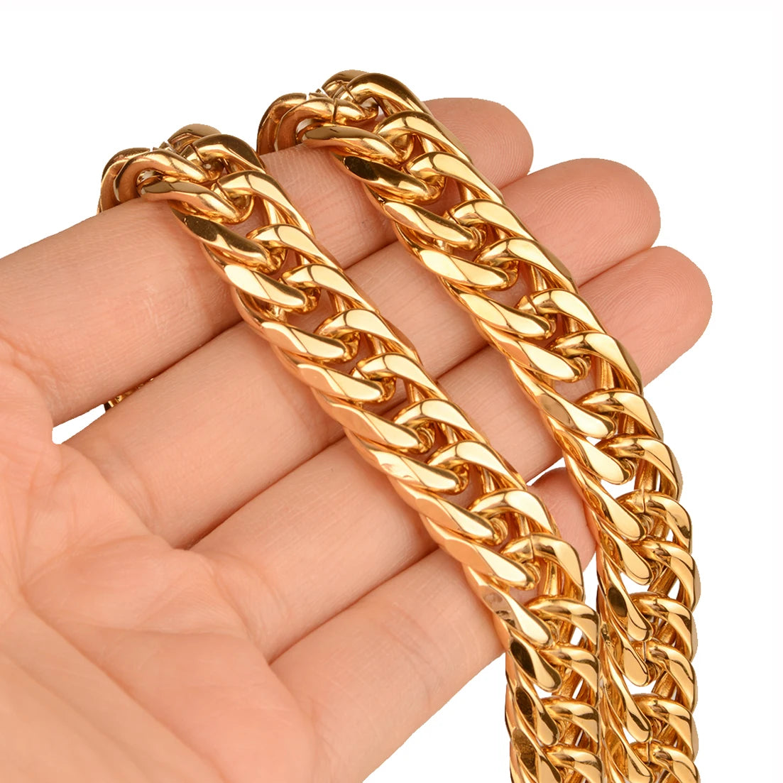 Heavy Polished Stainless Steel Cuban Curb Link Chain