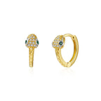 Boucles d'oreilles mini créoles ChooseMe de luxe en or et argent remplies d'opale et de zircon