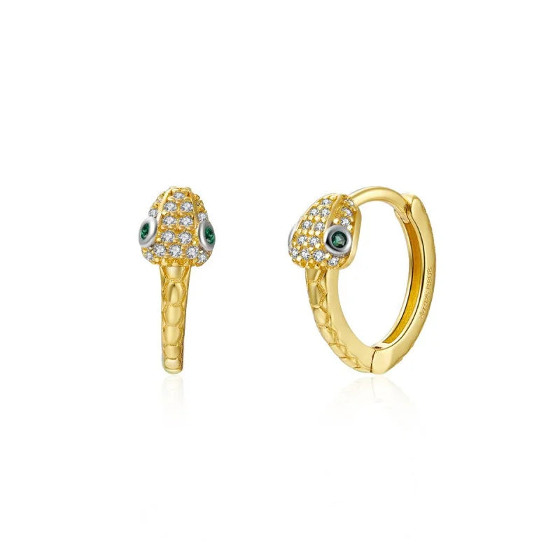 Boucles d'oreilles mini créoles ChooseMe de luxe en or et argent remplies d'opale et de zircon