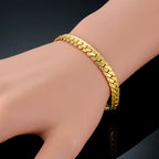 Gold Silver Color Stainless Steel 6mm Snake Chain Bracelets Neckalce For Women Men Fashion Party Wedding Jewelry Sets Gifts