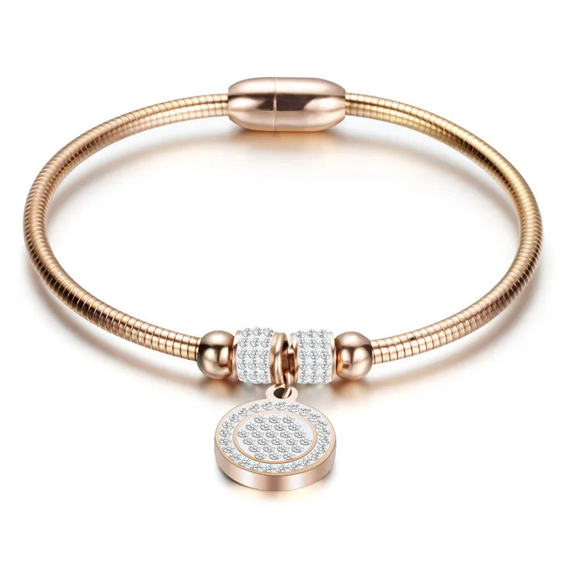 Saint Benedict Medal Cuff Charm Bangles Bracelets Gold/Silver Color Stainless Steel Wire Pulseira Bangle Jewelry for Women