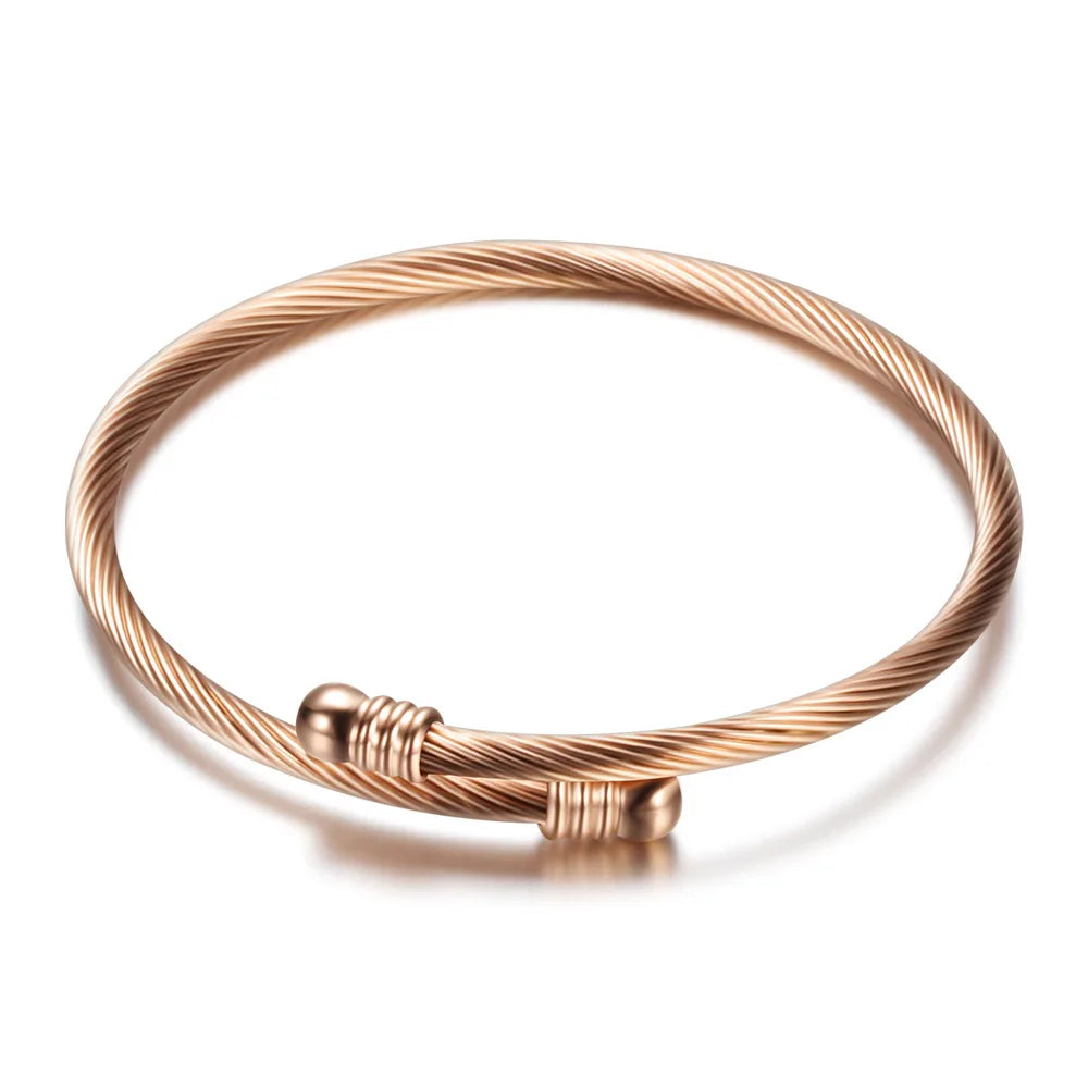 Saint Benedict Medal Cuff Charm Bangles Bracelets Gold/Silver Color Stainless Steel Wire Pulseira Bangle Jewelry for Women