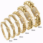ChooseMe Bracelet gourmette en acier inoxydable avec cristaux Miami