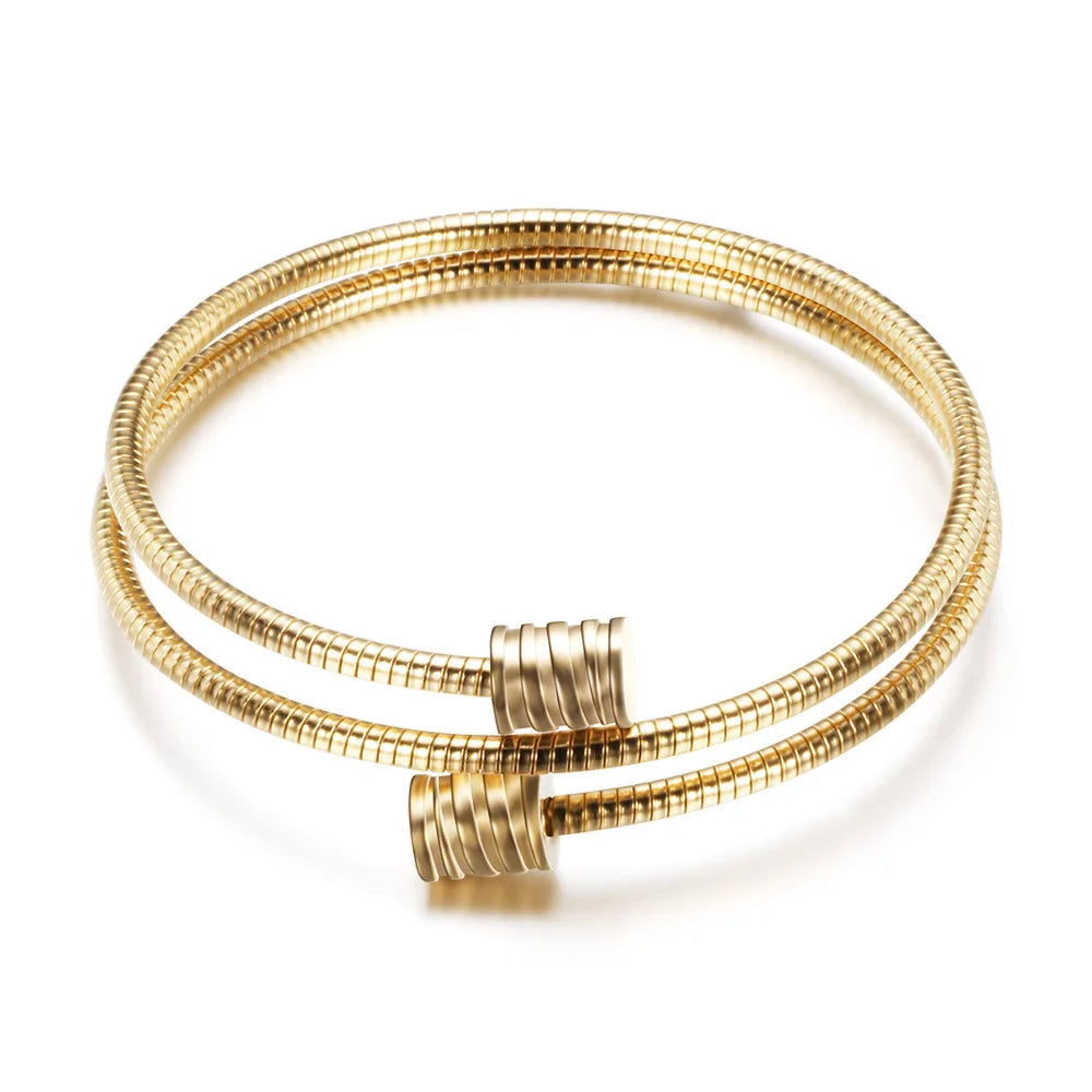 Saint Benedict Medal Cuff Charm Bangles Bracelets Gold/Silver Color Stainless Steel Wire Pulseira Bangle Jewelry for Women