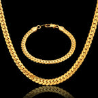 Gold Silver Color Stainless Steel 6mm Snake Chain Bracelets Neckalce For Women Men Fashion Party Wedding Jewelry Sets Gifts