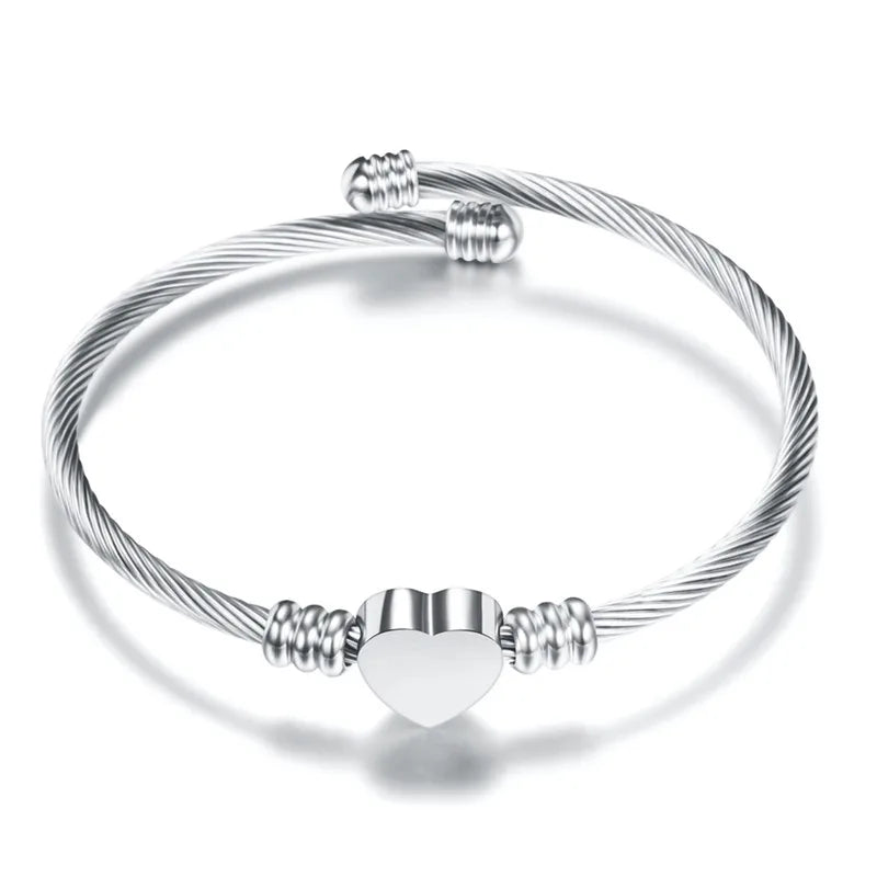 Saint Benedict Medal Cuff Charm Bangles Bracelets Gold/Silver Color Stainless Steel Wire Pulseira Bangle Jewelry for Women