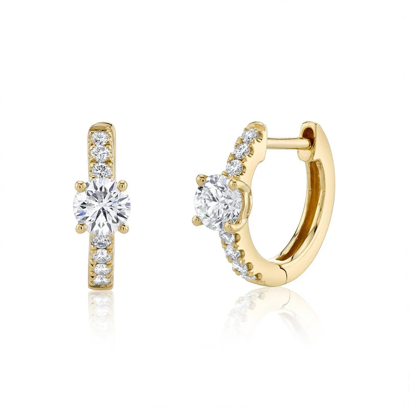 ChooseMe Luxury Gold & Silver Filled Opal Zircon Mini Hoop Earrings