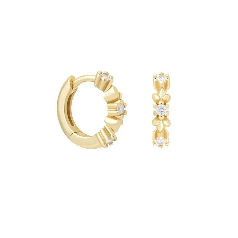 ChooseMe Luxury Gold & Silver Filled Opal Zircon Mini Hoop Earrings