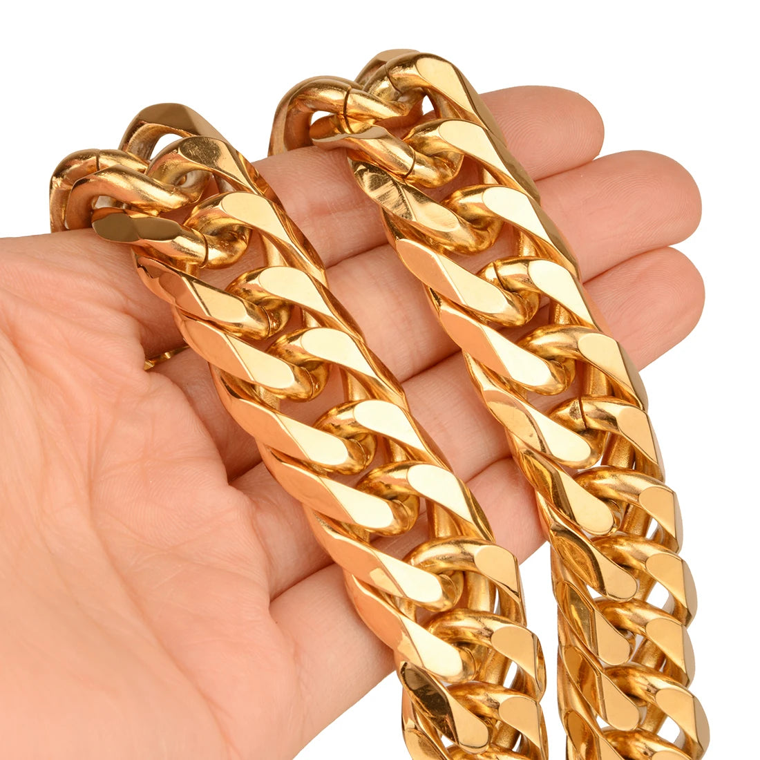 Heavy Polished Stainless Steel Cuban Curb Link Chain