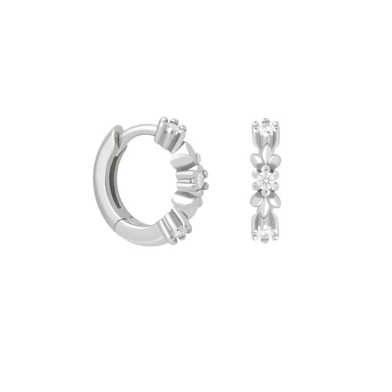 ChooseMe Luxury Gold & Silver Filled Opal Zircon Mini Hoop Earrings