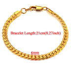 Gold Silver Color Stainless Steel 6mm Snake Chain Bracelets Neckalce For Women Men Fashion Party Wedding Jewelry Sets Gifts