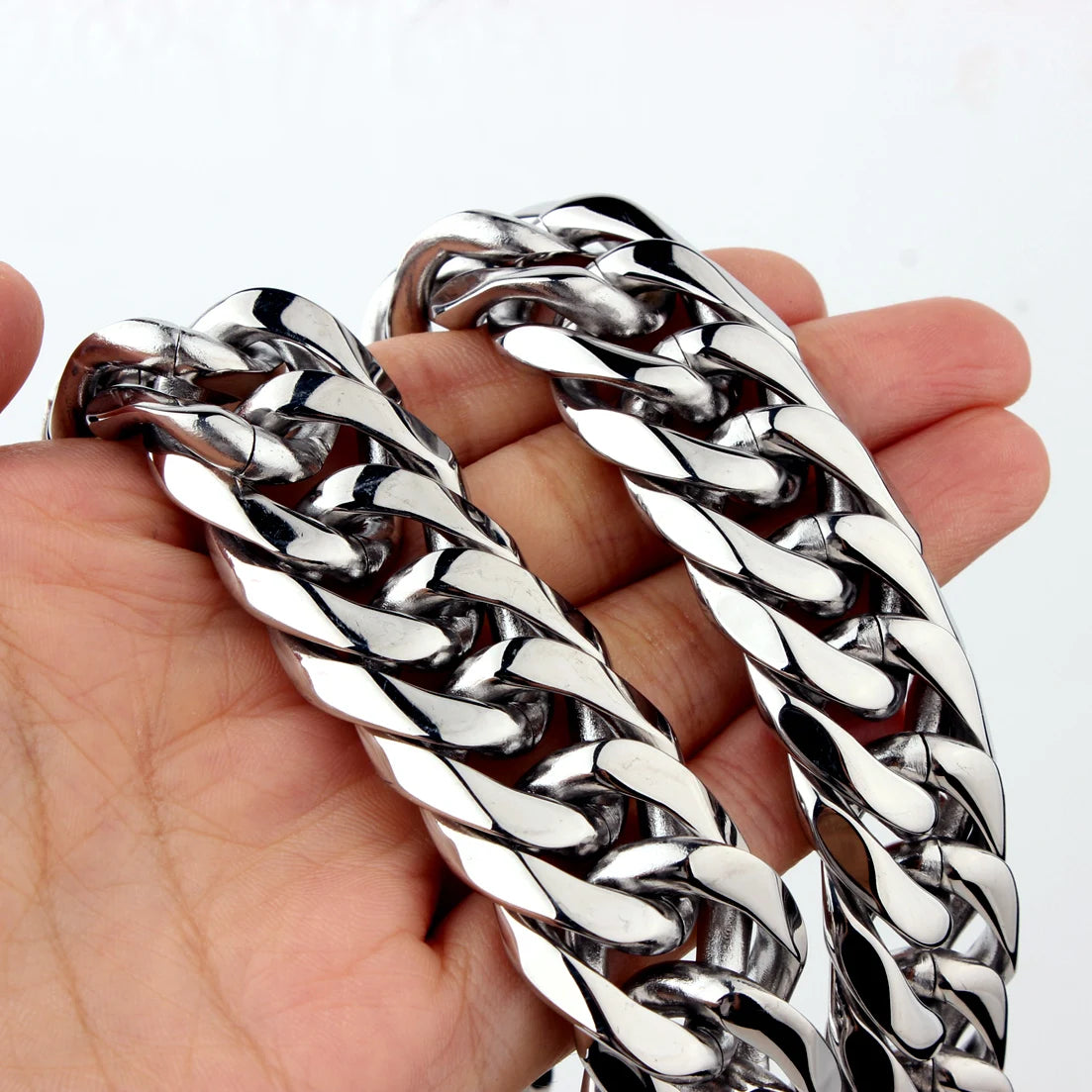 Heavy Polished Stainless Steel Cuban Curb Link Chain
