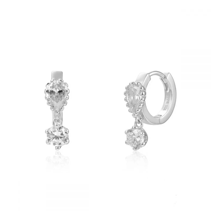 ChooseMe Luxury Gold & Silver Filled Opal Zircon Mini Hoop Earrings