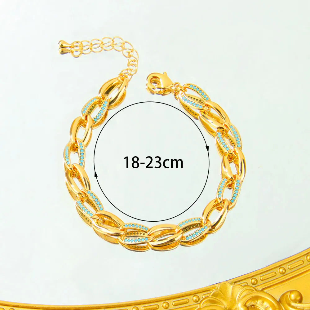 Dubai Fashion Zirconia Gold Wedding Set