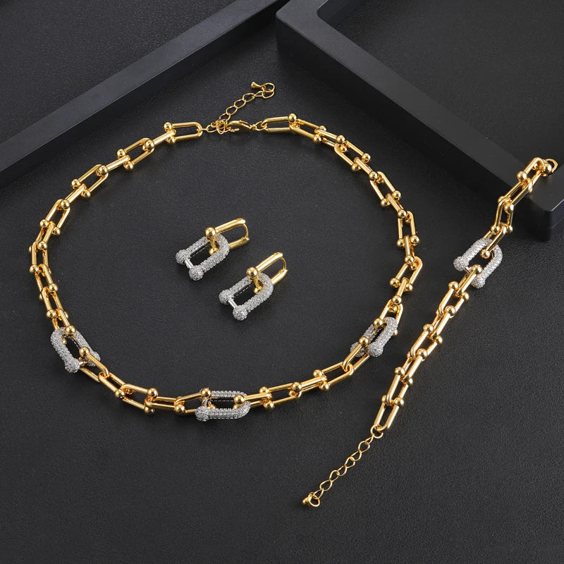 ChooseMe Luxury Waterdrop Indian Bridal Jewelry Set