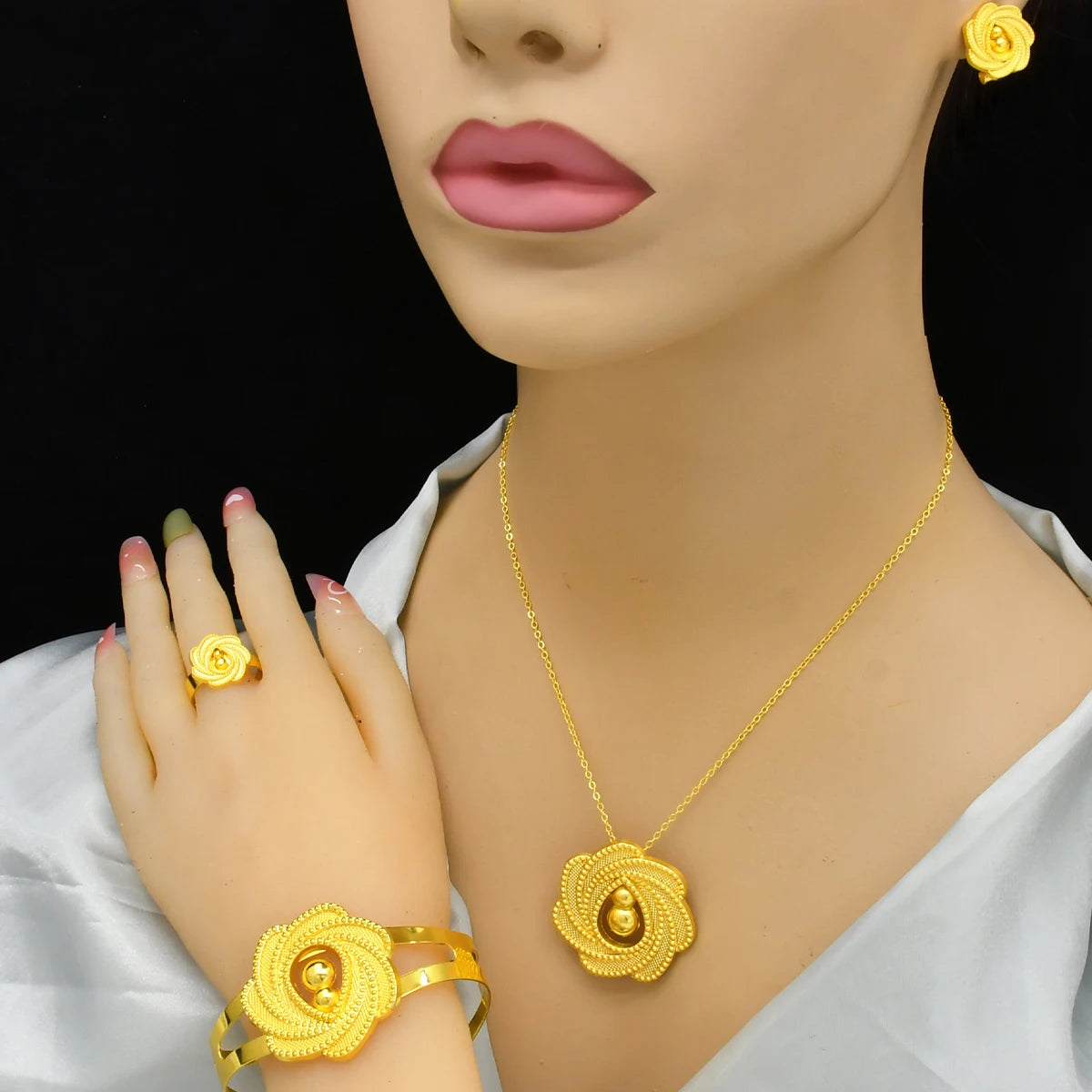 ANIID Nigeria Butterfly Cystal Jewelry Sets For Lady Wedding Ethiopian 24K Gold Color Necklace And Earing Jewellery Dubai Gift
