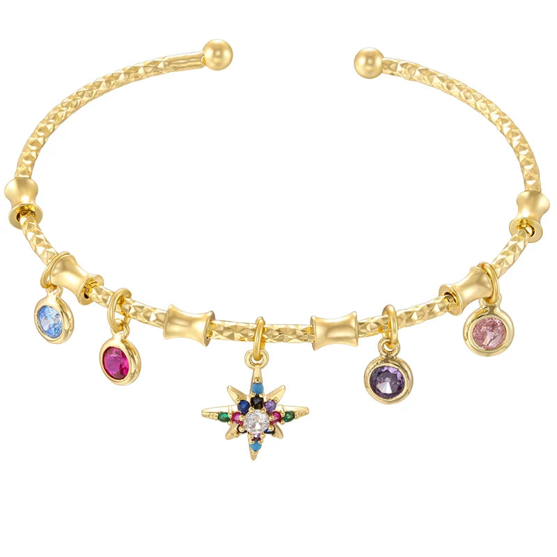 ChooseMe Gold-Color Romantic Round Charm Bracelet VL338