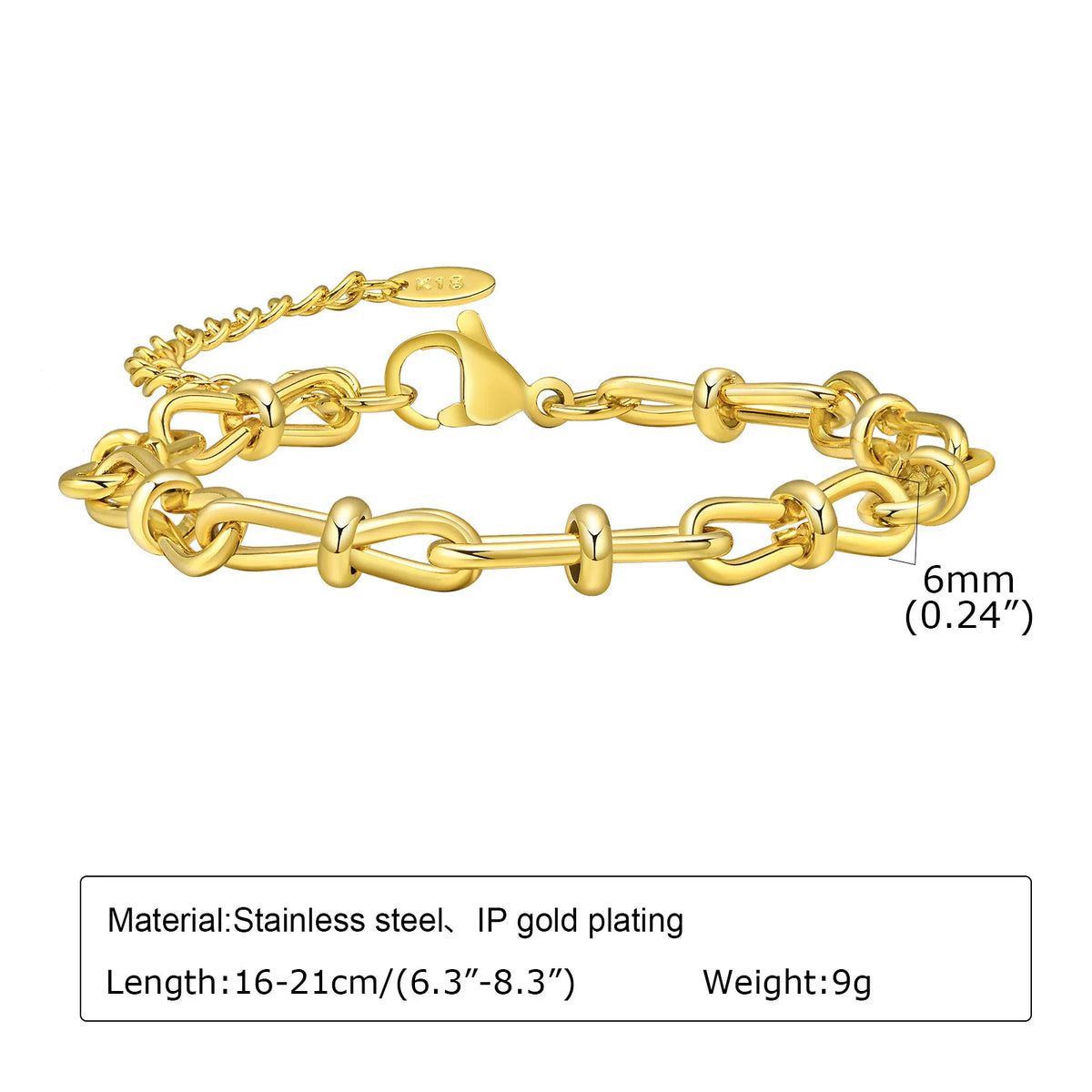 ChooseMe Gold Plated Layering Link Chain Bracelet