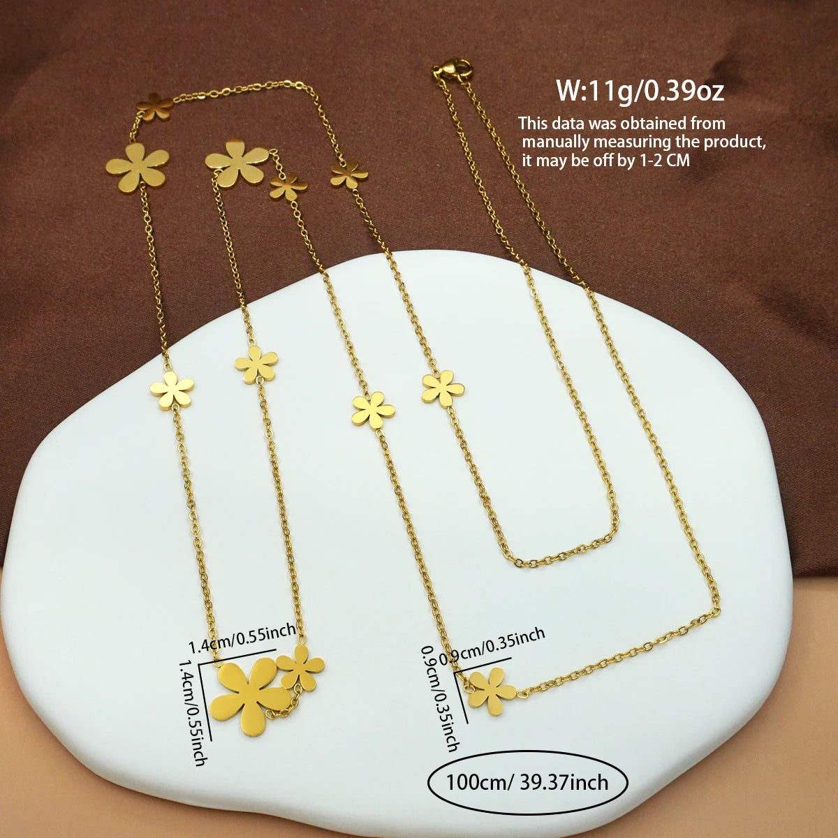Women's Sweater Long Necklace with Petal Design - Gift for Her Birthday Valentine Halloween Xmas Back to School